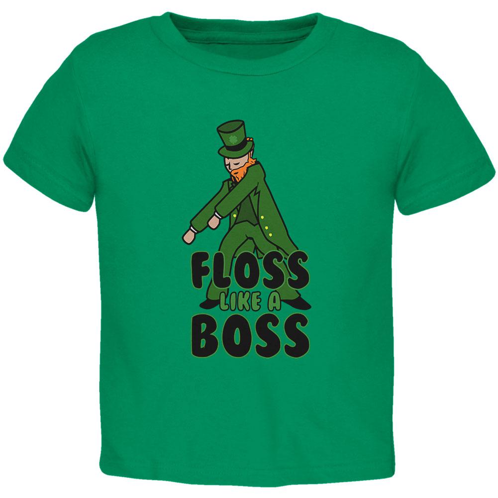 St. Patrick's Day Flossing Leprechaun Toddler T Shirt Toddler T-Shirts Old Glory 2T Green 