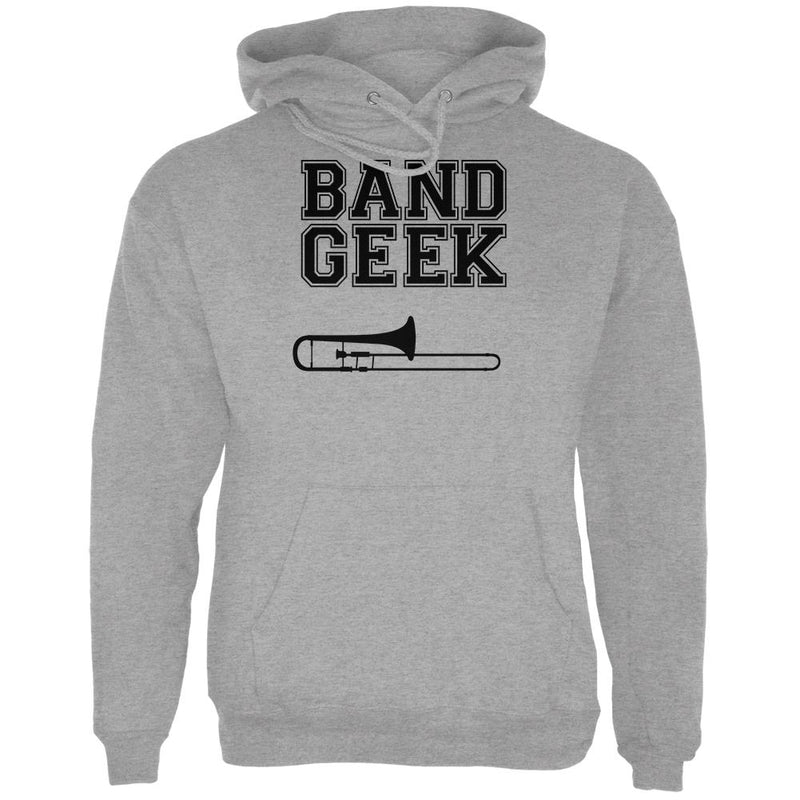 Band Geek Trombone Mens Hoodie Men's Hoodies Old Glory SM Grey 