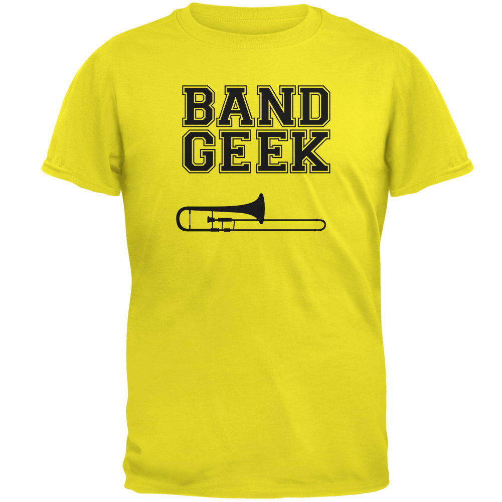 Band Geek Trombone Mens T Shirt Men's T-Shirts Old Glory 2XL Bright Yellow 