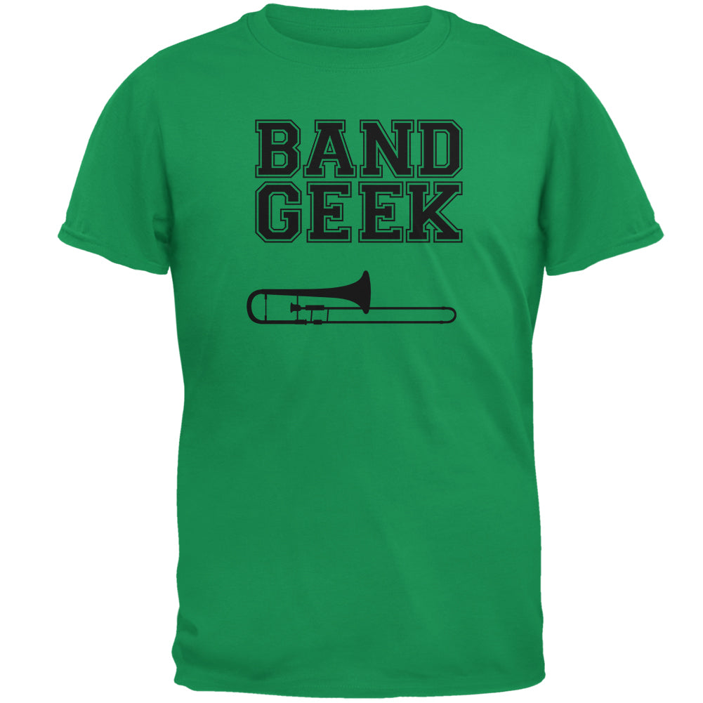 Band Geek Trombone Mens T Shirt Men's T-Shirts Old Glory 2XL Irish Green 