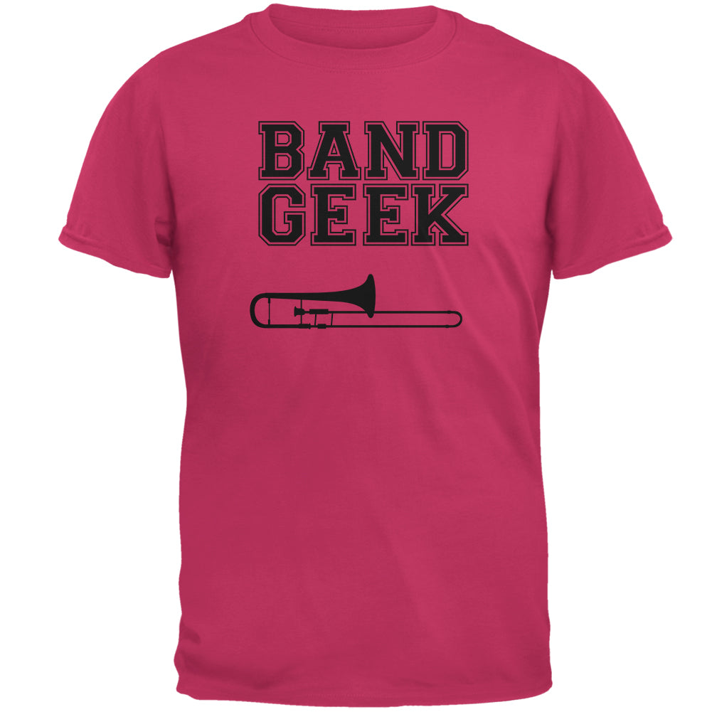 Band Geek Trombone Mens T Shirt Men's T-Shirts Old Glory 2XL Pink 