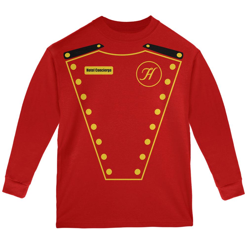 Halloween Hotel Concierge Costume Youth Long Sleeve T Shirt Youth Long Sleeves Old Glory LG Red 