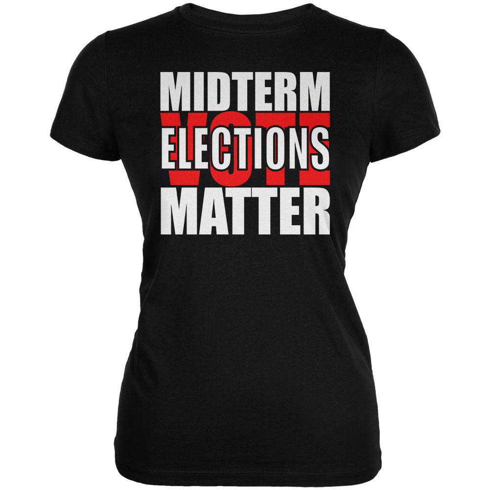 Midterm Elections Matter Vote Politics Juniors Soft T Shirt Juniors T-Shirts Old Glory 2XL Black 