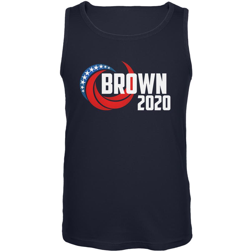 Presidential Election 2020 Jerry Brown Swoosh Mens Tank Top Men's Tank Tops Old Glory 2XL Navy 