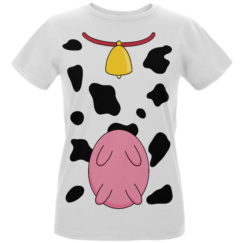 Halloween Cow Costume Udders Funny Womens Organic T Shirt Women's T-Shirts Old Glory LG White 