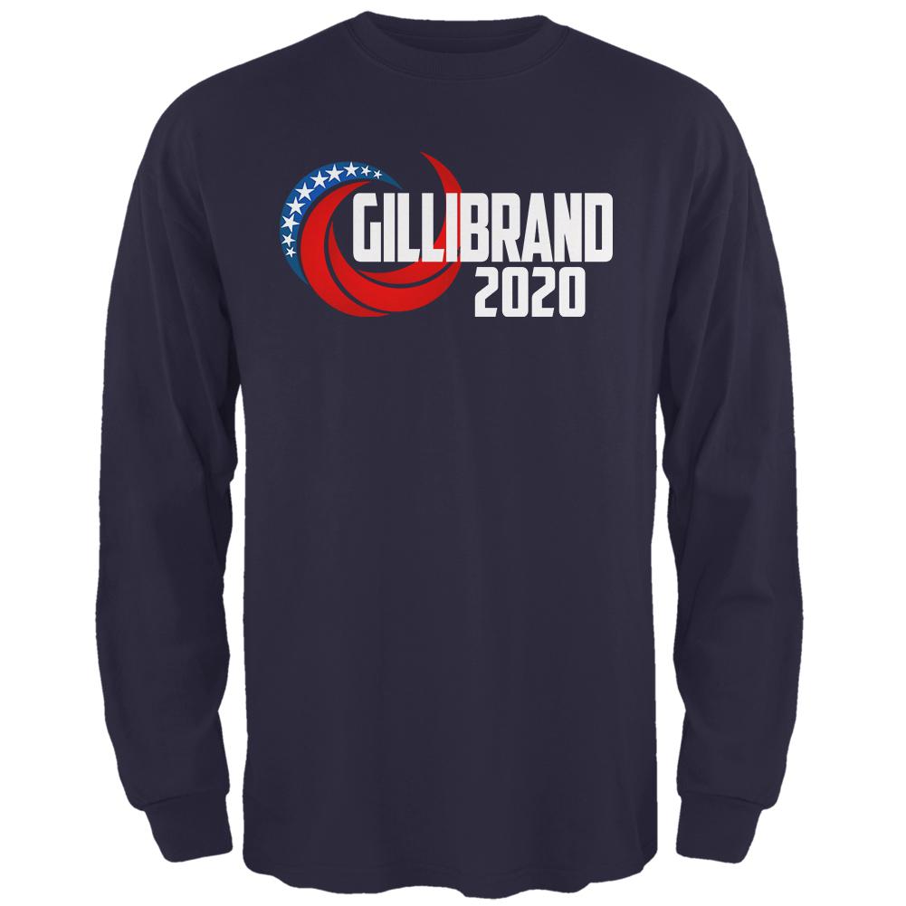 Presidential Election 2020 Kirsten Gillibrand Swoosh Mens Long Sleeve T Shirt Men's Long Sleeves Old Glory 2XL Navy 