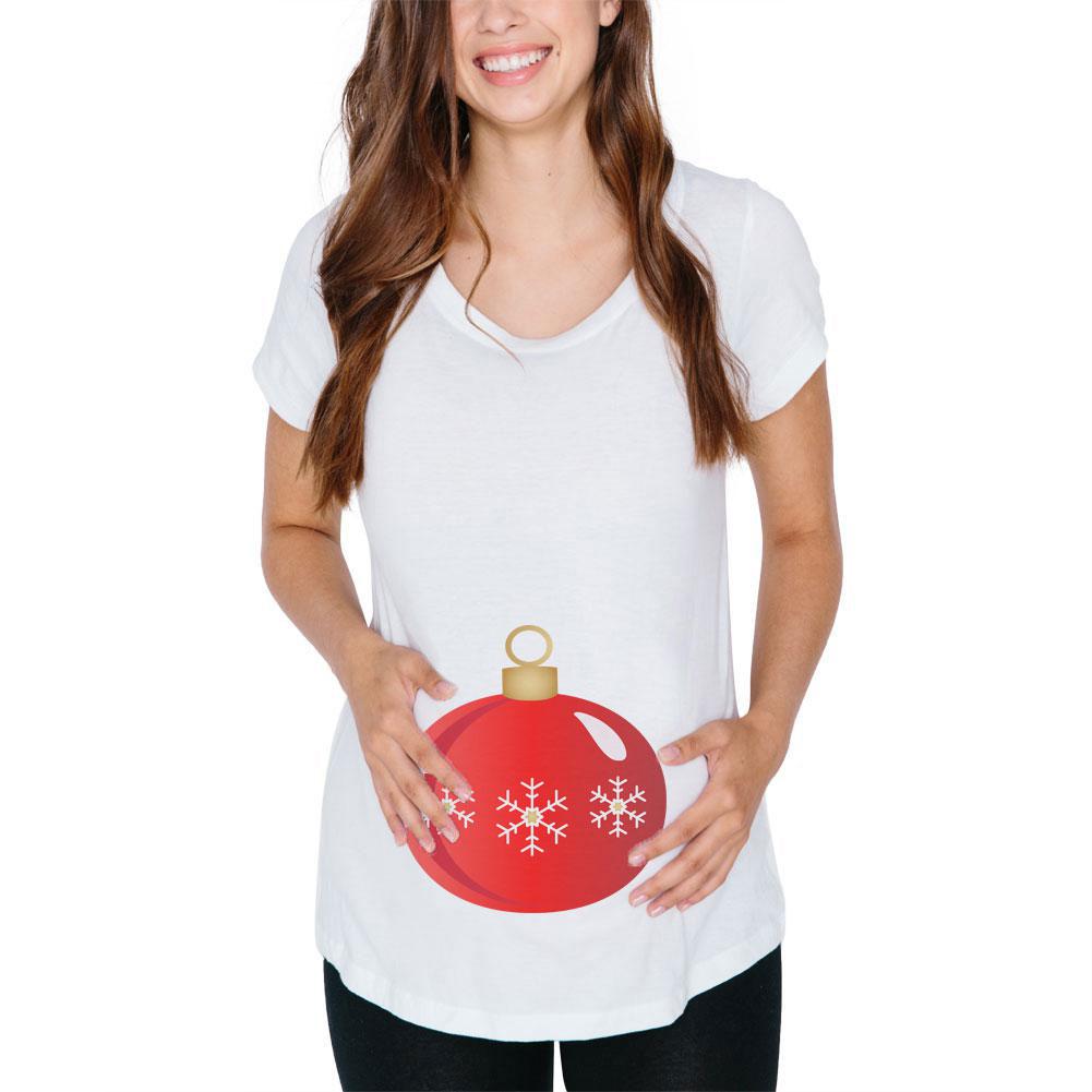 Christmas Ornament Costume Maternity Soft T Shirt Maternity T-Shirts Old Glory 2XL White 