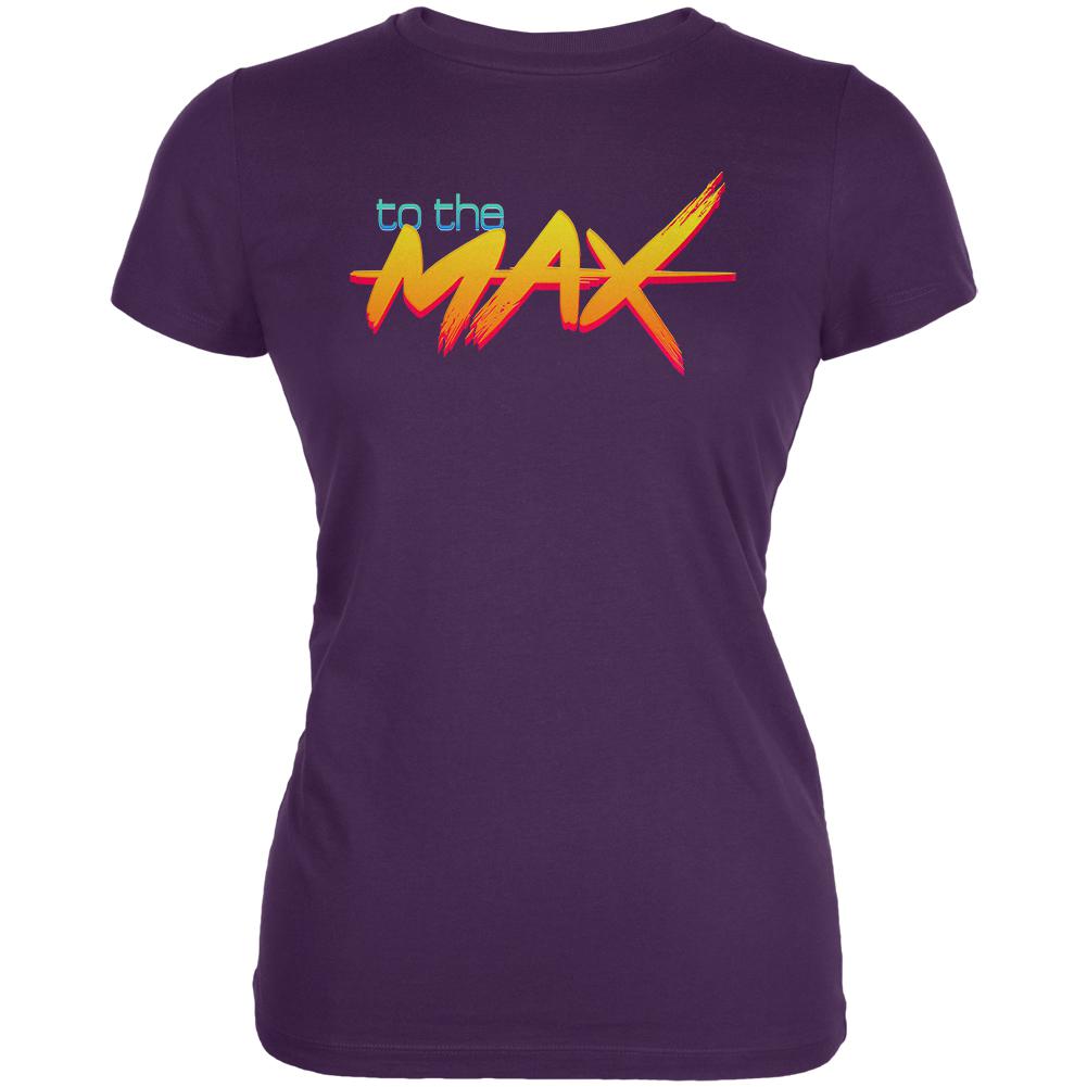 80's Flashback To The Max Juniors Soft T Shirt Juniors T-Shirts Old Glory 2XL Purple 