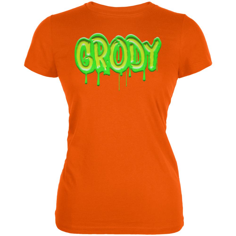 80's Retro Flashback Grody Slime Juniors Soft T Shirt Juniors T-Shirts Old Glory 2XL Orange 