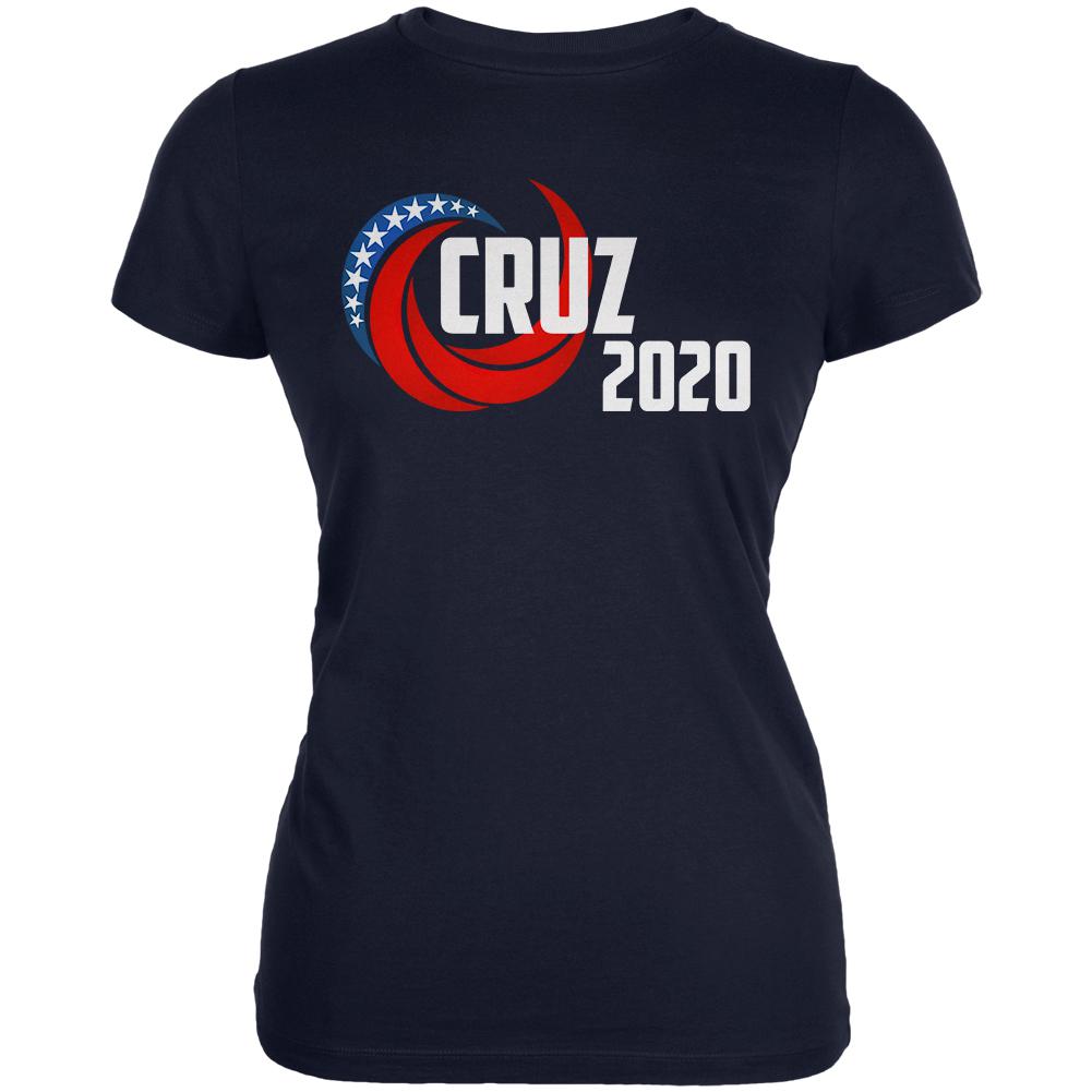 Presidential Election 2020 Ted Cruz Swoosh Juniors Soft T Shirt Juniors T-Shirts Old Glory 2XL Navy 