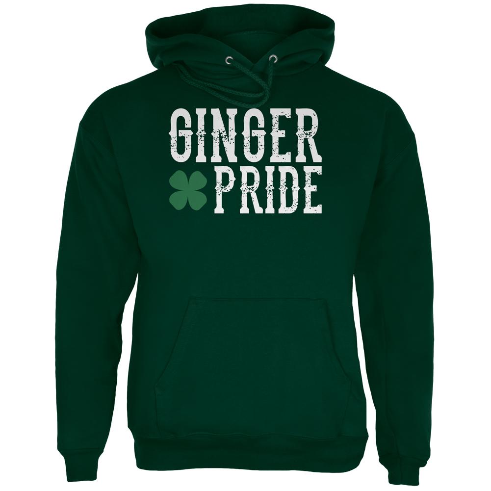 St. Patricks Day Ginger Pride Mens Hoodie Men's Hoodies Old Glory 2XL Green 