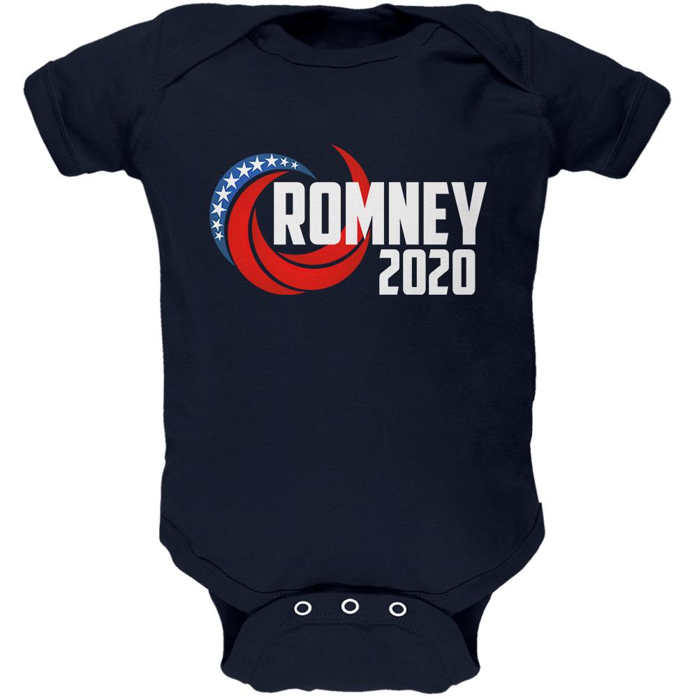 Presidential Election 2020 Mitt Romney Swoosh Soft Baby One Piece Baby One Piece Old Glory 0-3M Navy 