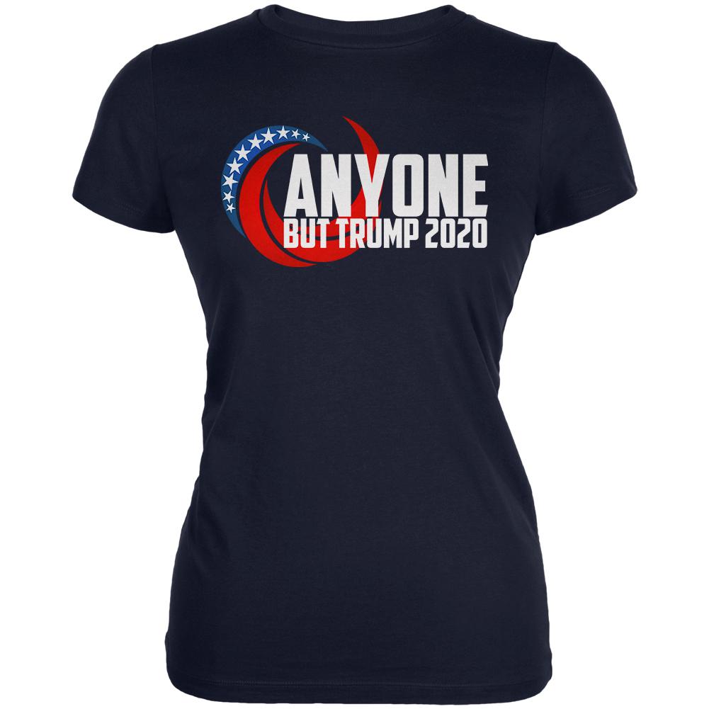 Presidential Election 2020 Anyone But Trump Juniors Soft T Shirt Juniors T-Shirts Old Glory 2XL Navy 