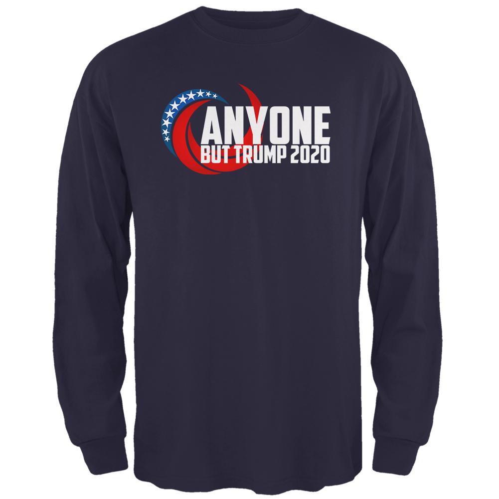 Presidential Election 2020 Anyone But Trump Mens Long Sleeve T Shirt Men's Long Sleeves Old Glory 2XL Navy 