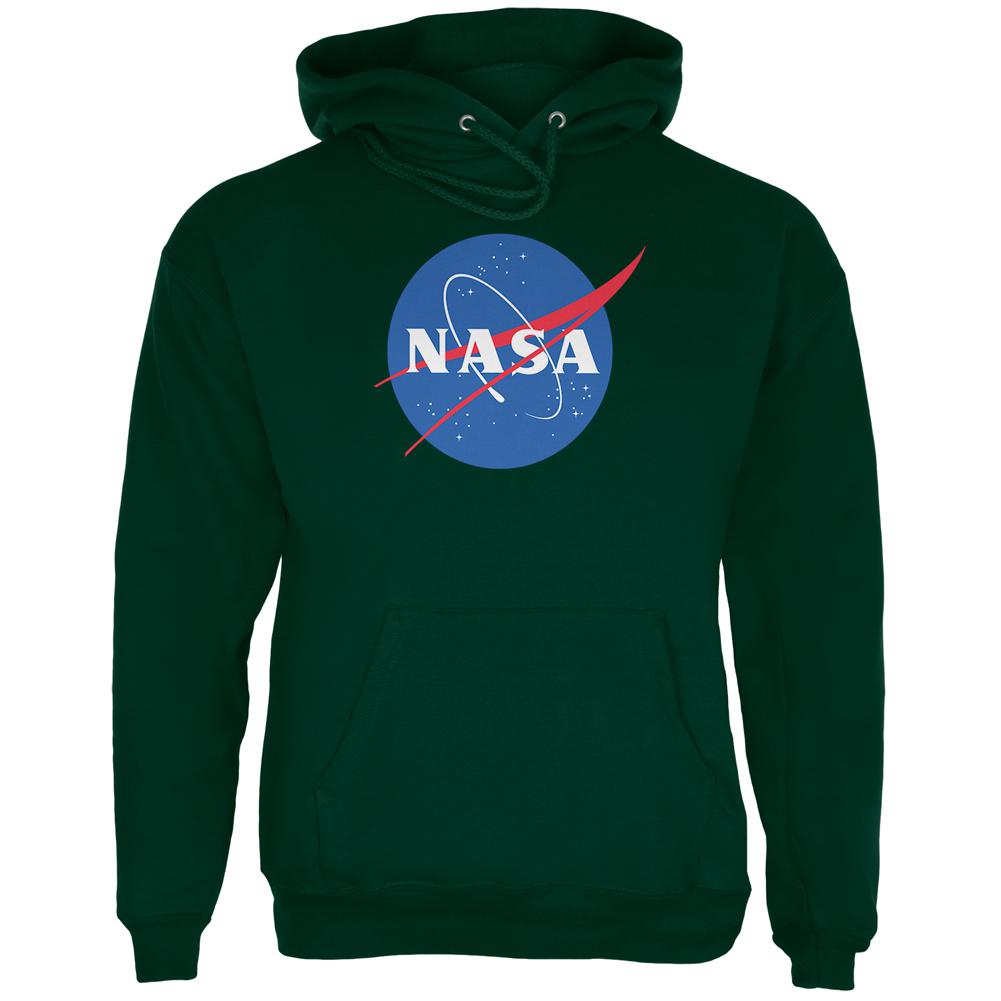 NASA Logo Mens Hoodie Men's Hoodies NASA 2XL Green 