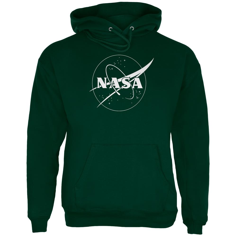 NASA Outline Logo Mens Hoodie Men's Hoodies NASA 2XL Green 