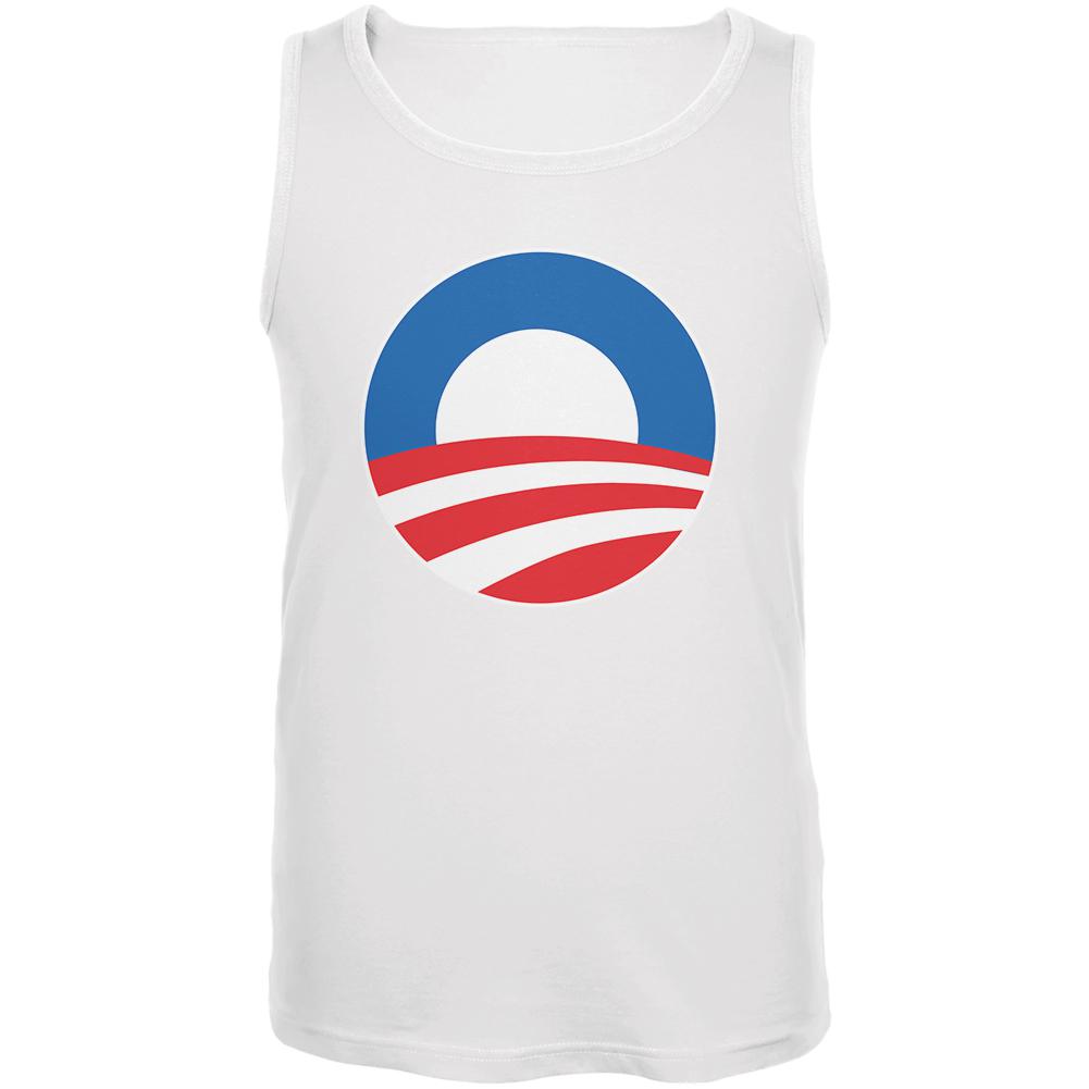 Obama - Large Rising Sun Logo Mens Tank Top Men's Tank Tops Old Glory 2XL White 