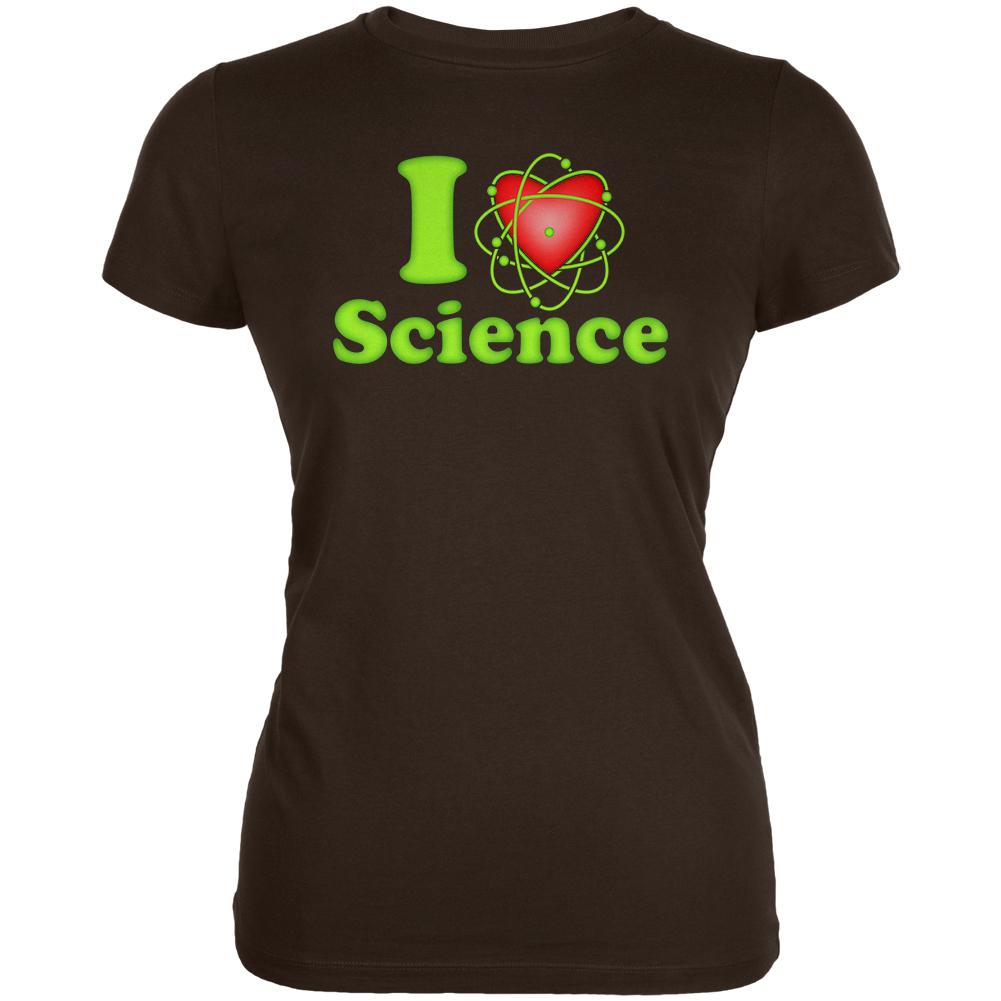 I Heart Science Atom Juniors Soft T Shirt Juniors T-Shirts Old Glory 2XL Brown 