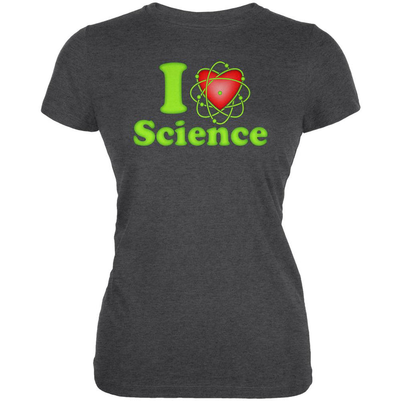 I Heart Science Atom Juniors Soft T Shirt Juniors T-Shirts Old Glory 2XL Black 