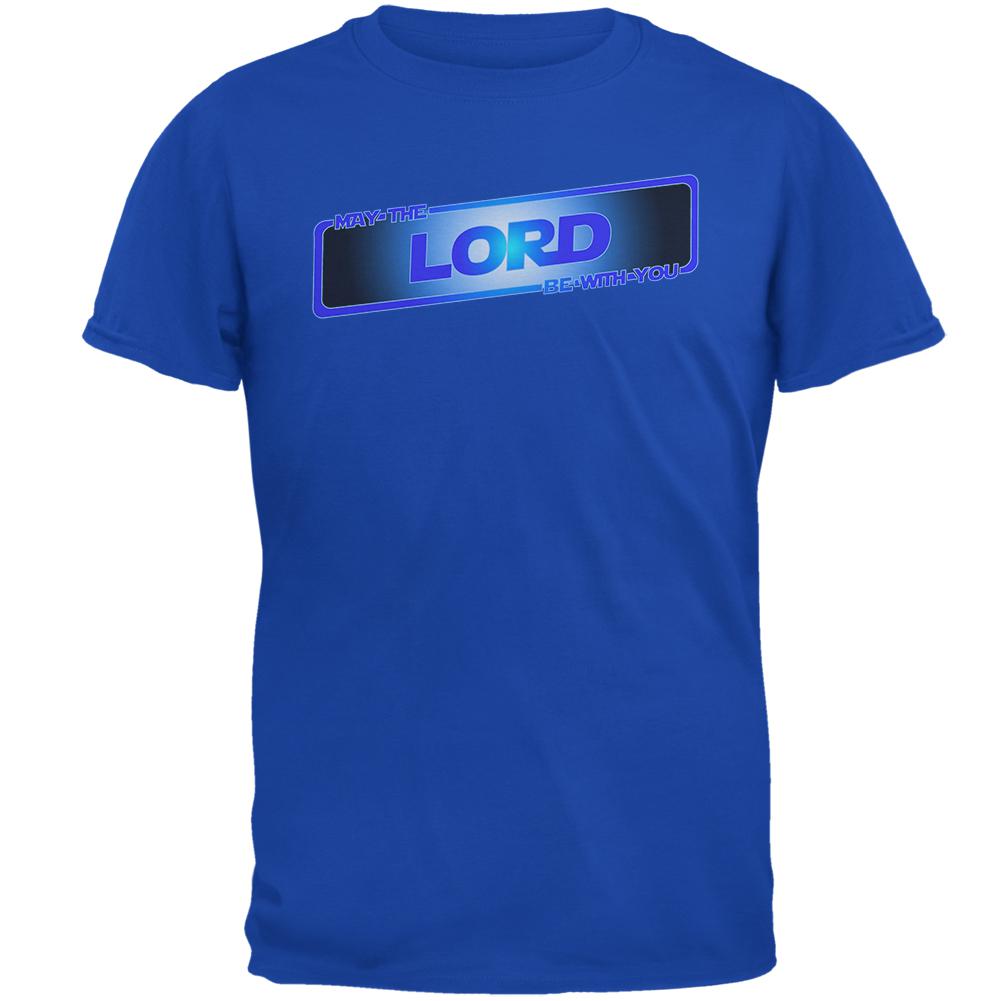 May the Lord be with You Mens Soft T Shirt Men's T-Shirts Old Glory 2XL Blue 