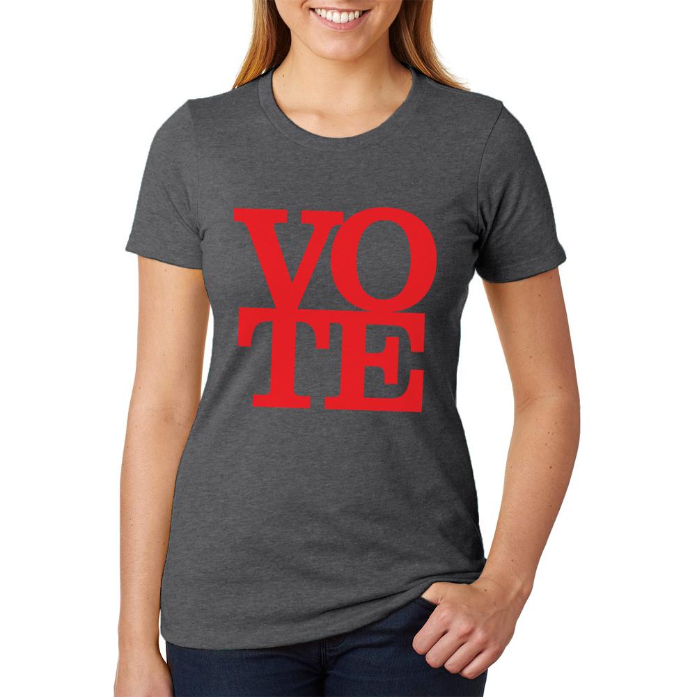 Election Vote Stacked Womens Soft Heather T Shirt Women's T-Shirts Old Glory 2XL Black 