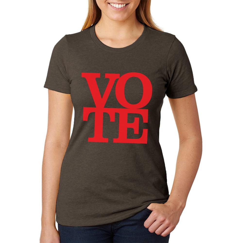 Election Vote Stacked Womens Soft Heather T Shirt Women's T-Shirts Old Glory 2XL Brown 