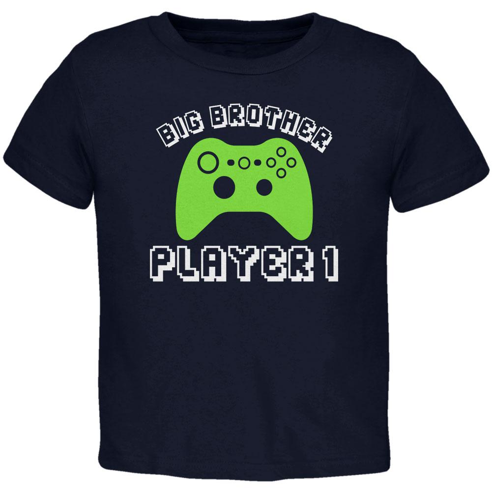 Big Brother Player 1 New Gamer Toddler T Shirt Toddler T-Shirts Old Glory 2T Navy 