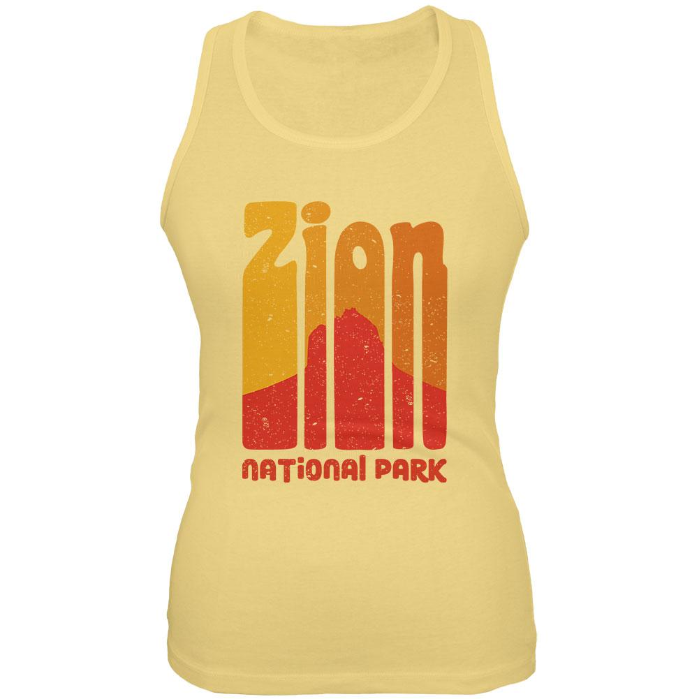 National Park Retro 70s Color Bars Zion Juniors Soft Tank Top Juniors Tank Tops Old Glory 2XL Yellow 