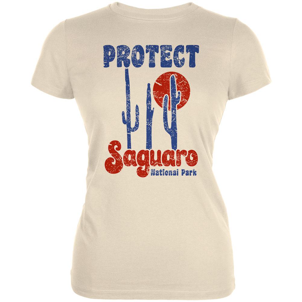 National Park Retro 70s Landscape Protect Saguaro Juniors Soft T Shirt Juniors T-Shirts Old Glory 2XL Yellow 