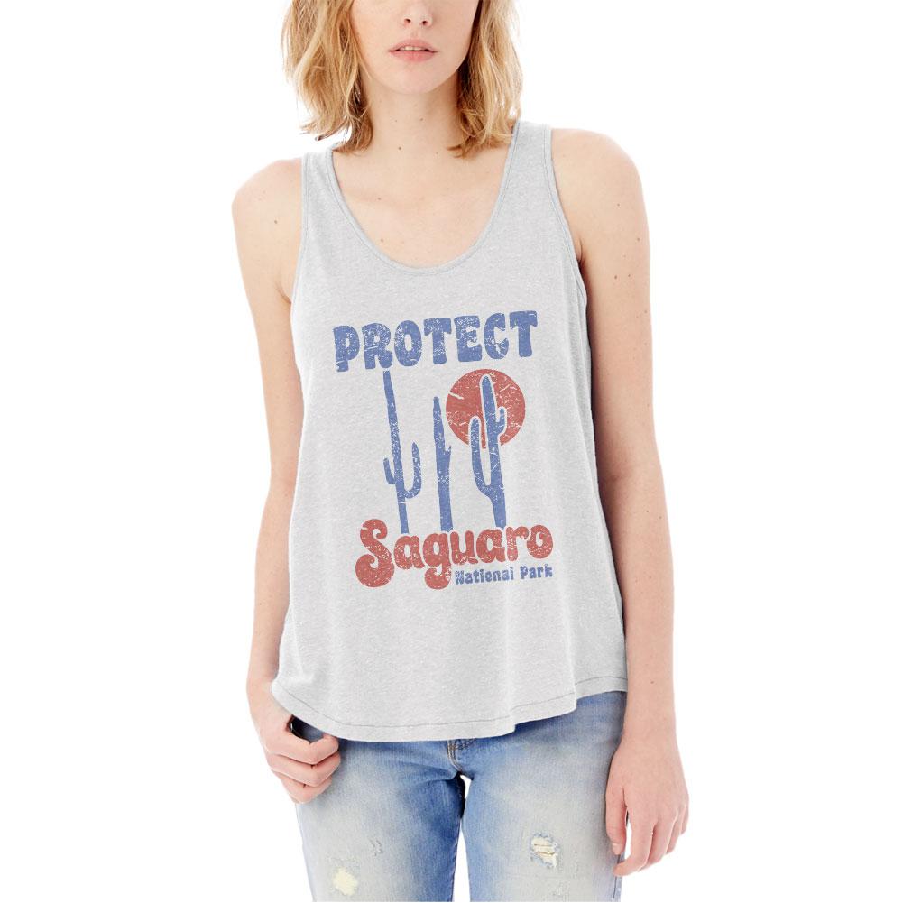 National Park Retro 70s Landscape Protect Saguaro Womens Vintage Jersey Tank Top Women's Tank Tops Old Glory LG White 