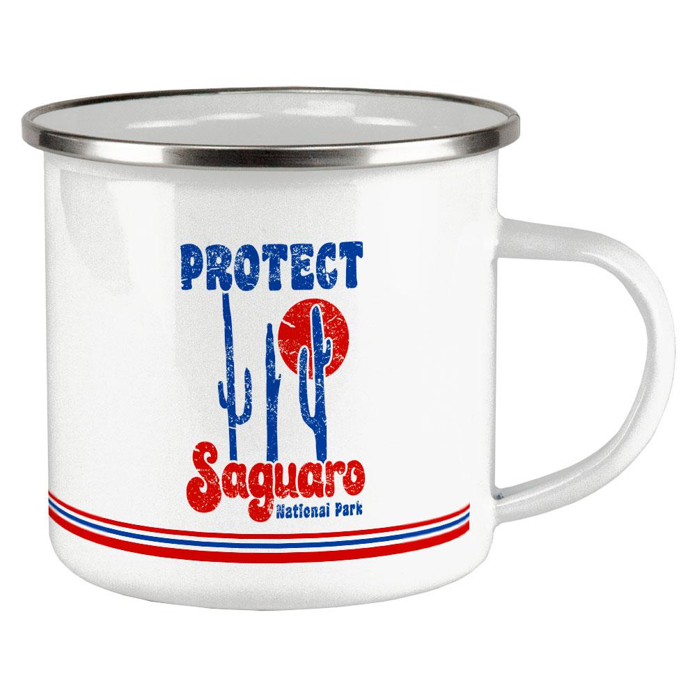 National Park Retro 70s Landscape Protect Saguaro Camp Cup Coffee Mugs Old Glory OS White 