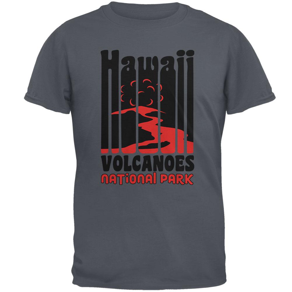 National Park Retro 70s Color Bars Hawaii Volcanoes Mens T Shirt Men's T-Shirts Old Glory 2XL Grey 