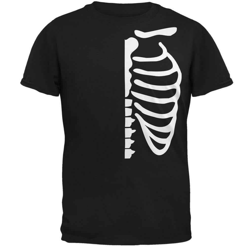 Halloween Half Skeleton Costume Mens T Shirt Men's T-Shirts Old Glory 2XL Black 