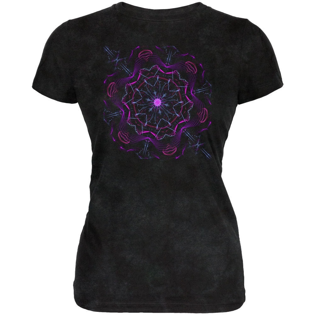 Steam Punk Gear Mandala Juniors Soft T Shirt Junior's T-Shirts global 2XL Charcoal Black Triblend 