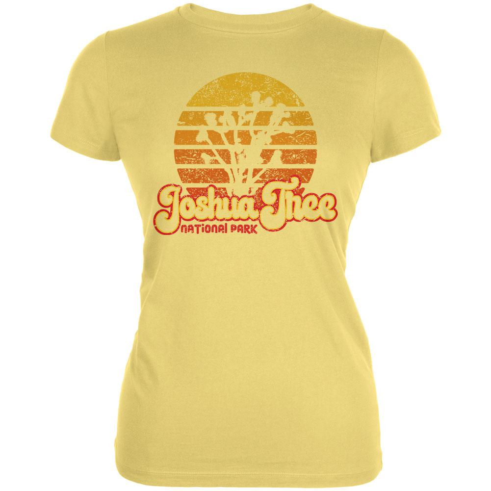 National Park Retro 70s Sunset Joshua Tree Juniors Soft T Shirt Juniors T-Shirts Old Glory LG Yellow 