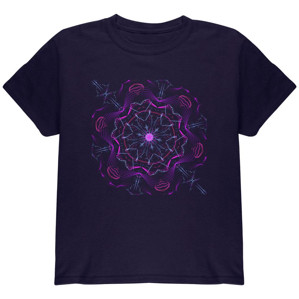 Steam Punk Gear Mandala Youth T Shirt Youth T-Shirts Old Glory LG Navy 