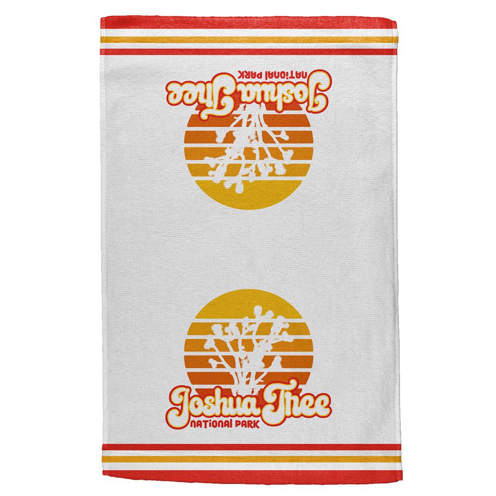 National Park Retro 70s Sunset Joshua Tree All Over Hand Towel Hand Towel Old Glory OS White 