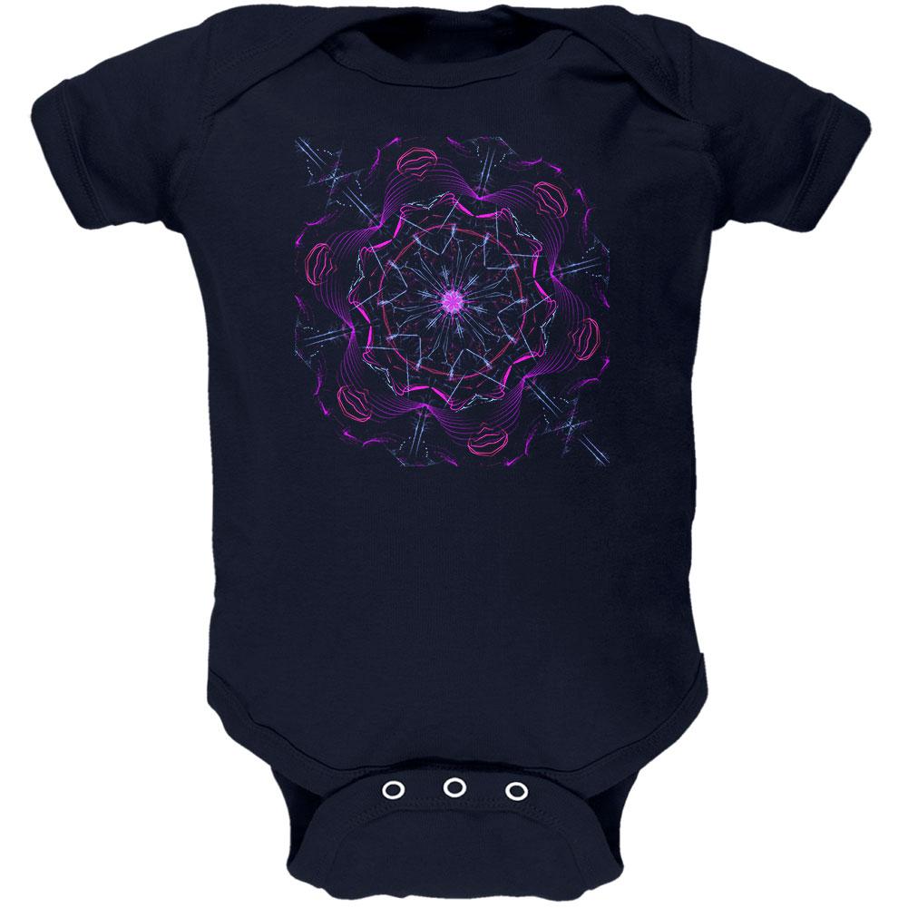 Steam Punk Gear Mandala Soft Baby One Piece Baby One Piece Old Glory 0-3M Navy 