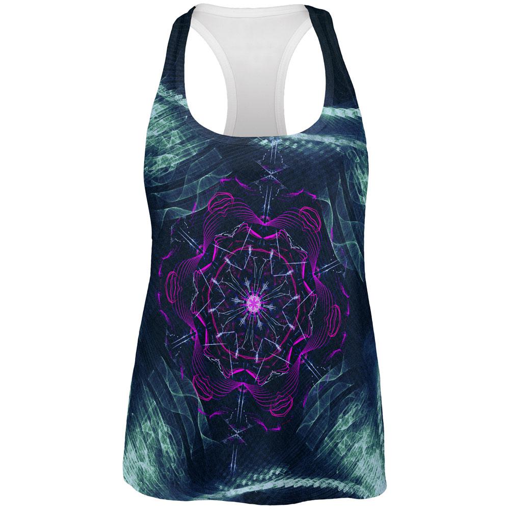 Fractal Steam Punk Gear Mandala All Over Womens Work Out Tank Top Women's Tank Tops Old Glory 2XL Multi 