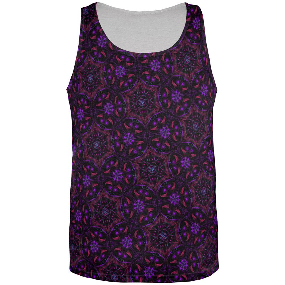 EDM Yogi Trippy Purple Mandala All Over Mens Tank Top Men's Tank Tops Old Glory 2XL Multi 