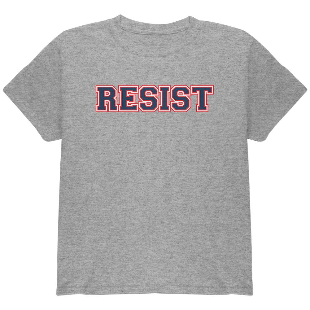 Revolution Resistance Politics Resist Youth T Shirt Youth T-Shirts Old Glory LG Grey 