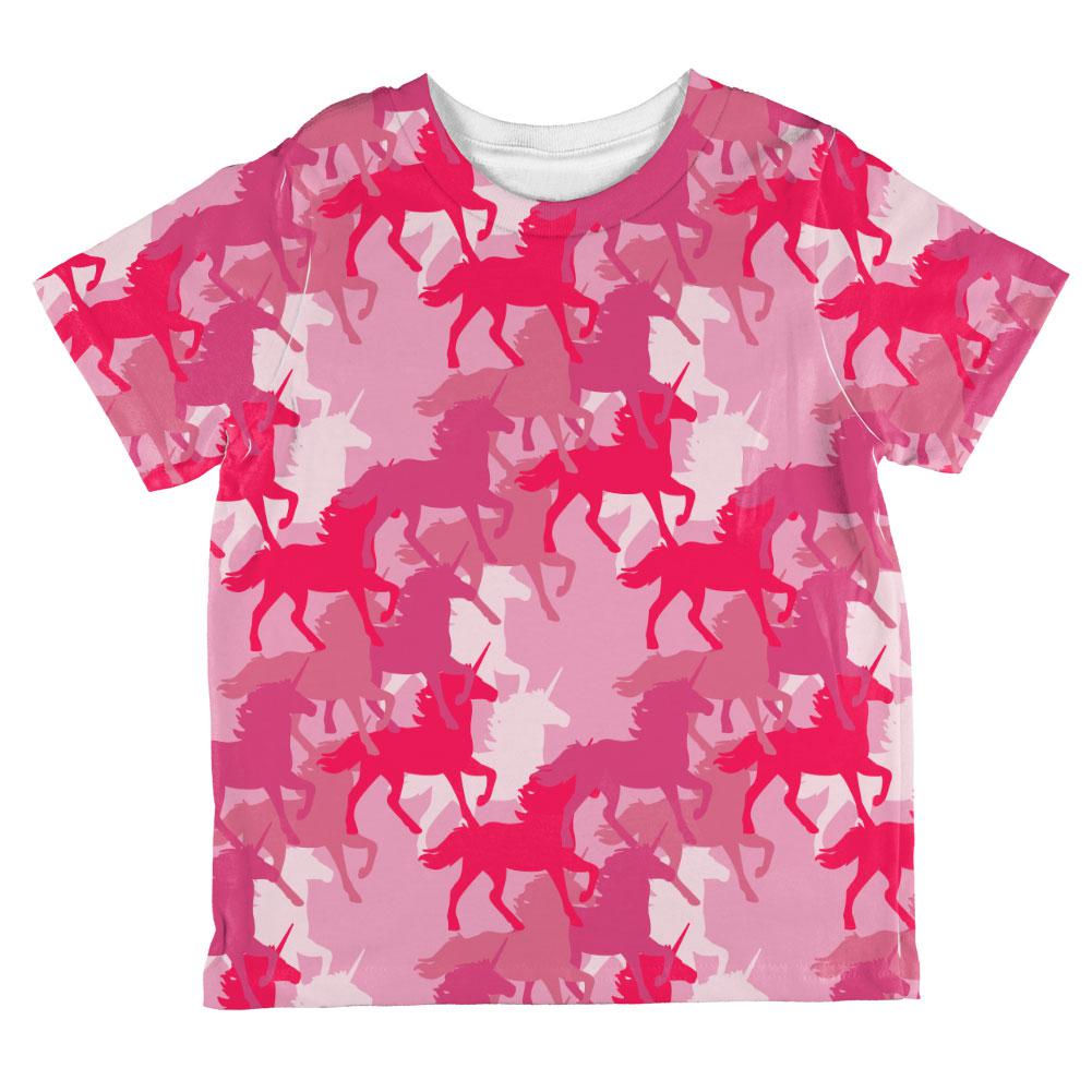 Unicorn Pink Camo Camouflage All Over Toddler T Shirt Toddler T-Shirts Old Glory 2T Multi 