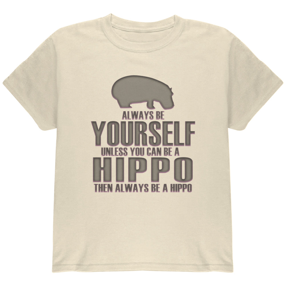 Always Be Yourself Hippo Youth T Shirt Youth T-Shirts Old Glory YLG White 