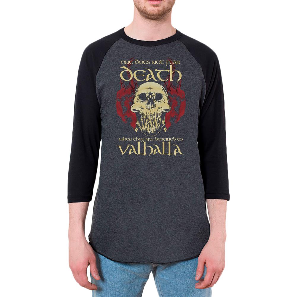 Viking Death Valhalla Mens Raglan T Shirt Men's T-Shirts Old Glory 2XL Black 