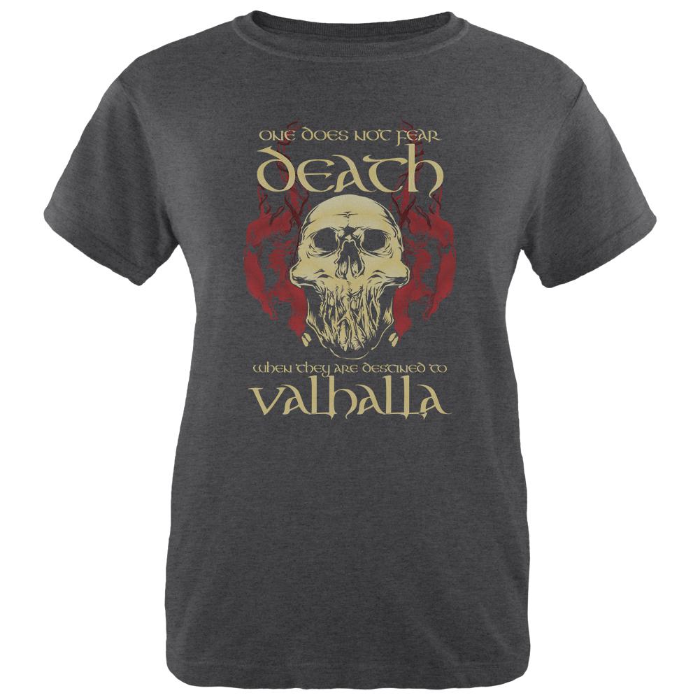 Viking Death Valhalla Womens Soft Heather T Shirt Women's T-Shirts Old Glory 2XL Black 