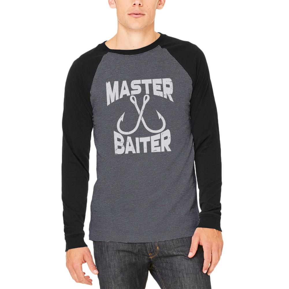 Master Baiter Adult Long Sleeve Raglan T-Shirt Men's Long Sleeves Old Glory LG Black 