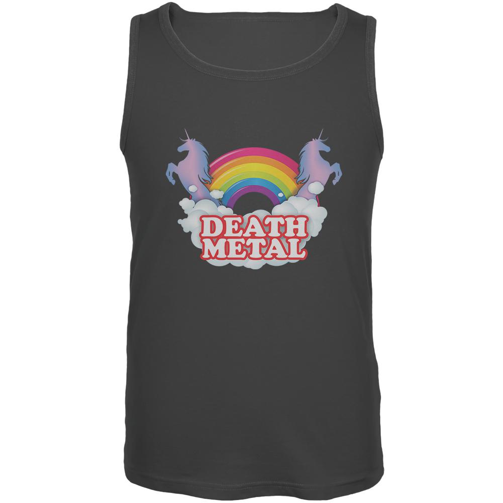 Death Metal Rainbow Unicorns Mens Tank Top Men's Tank Tops Old Glory 2XL Grey 