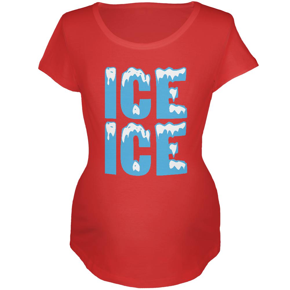 Ice Ice Baby Maternity Soft T Shirt Maternity T-Shirts Old Glory 2XL Red 