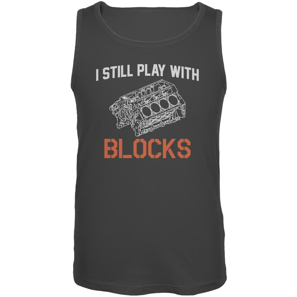 Auto Racing I Still Play With Blocks Mens Tank Top Men's Tank Tops Old Glory 2XL Grey 