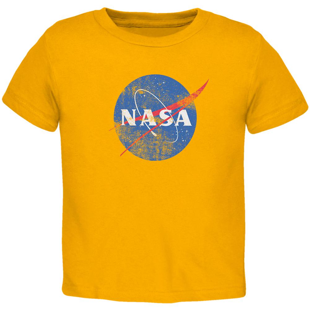 NASA Distressed Logo Toddler T Shirt Toddler T-Shirts NASA 2T Yellow 